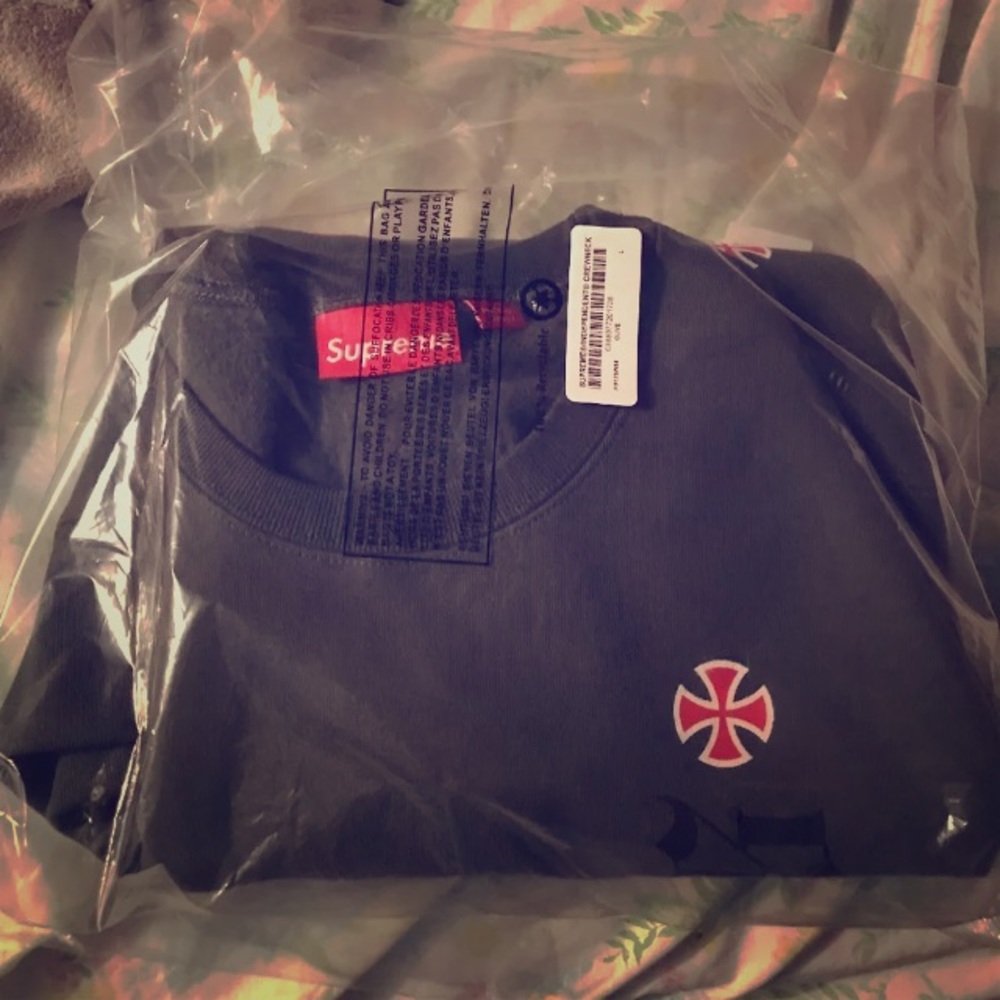 Supreme Independent Crewneck Sweater Olive Size L